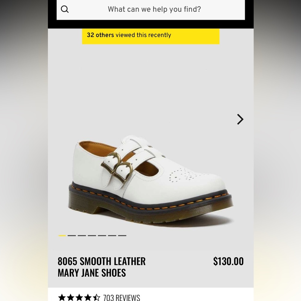 Dr Martens 8065 SMOOTH LEATHER MARY JANE SHOES white (used)